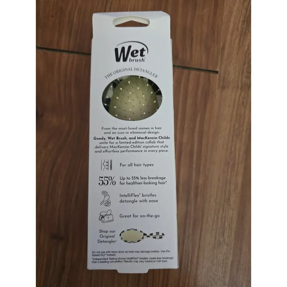 Mackenzie Childs x Wet Brush Mini Detangler Hair Brush Courtly Check ~ NEW